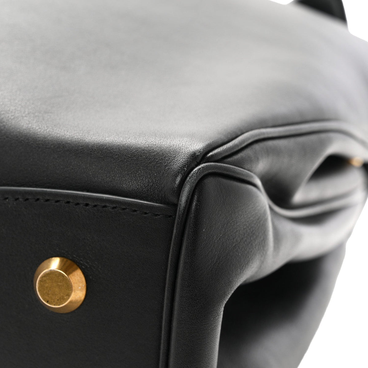 Smooth Calfskin Large Rodeo Top Handle Handbag Black