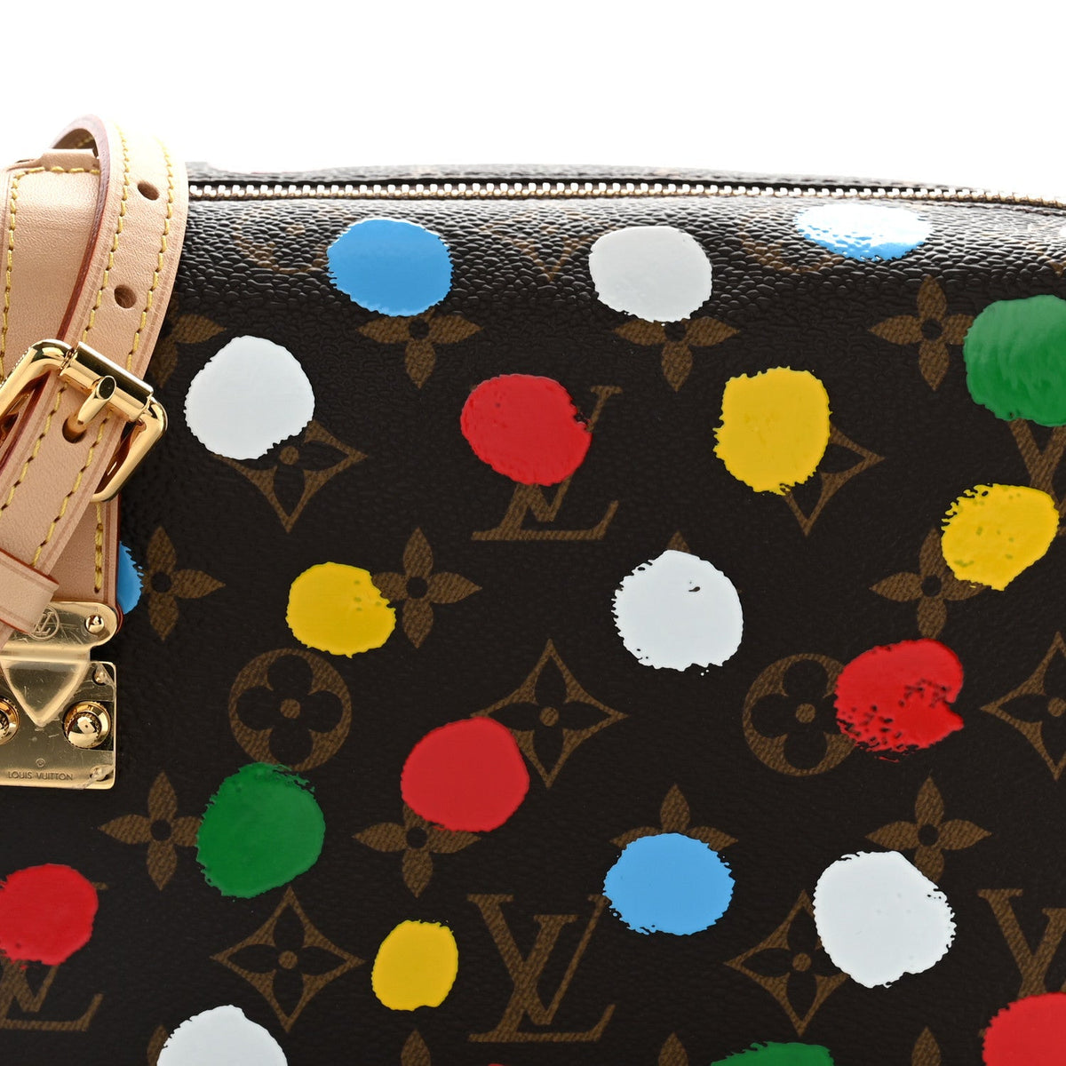 LV X YK Monogram Dots Side Trunk Multicolor