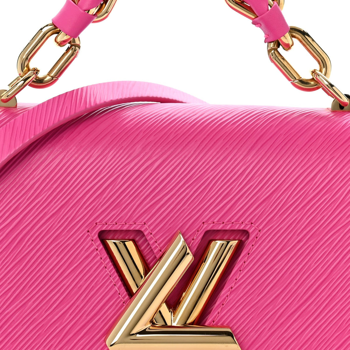 Epi Twist Braided Chain Shoulder Bag PM Rose Miami Pink