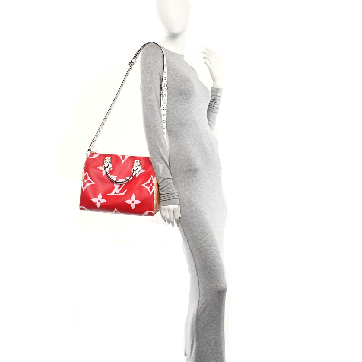 Monogram Giant Speedy Bandouliere 30 Rouge