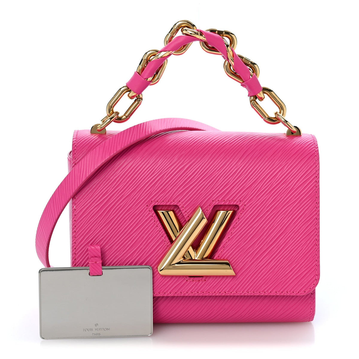 Epi Twist Braided Chain Shoulder Bag PM Rose Miami Pink