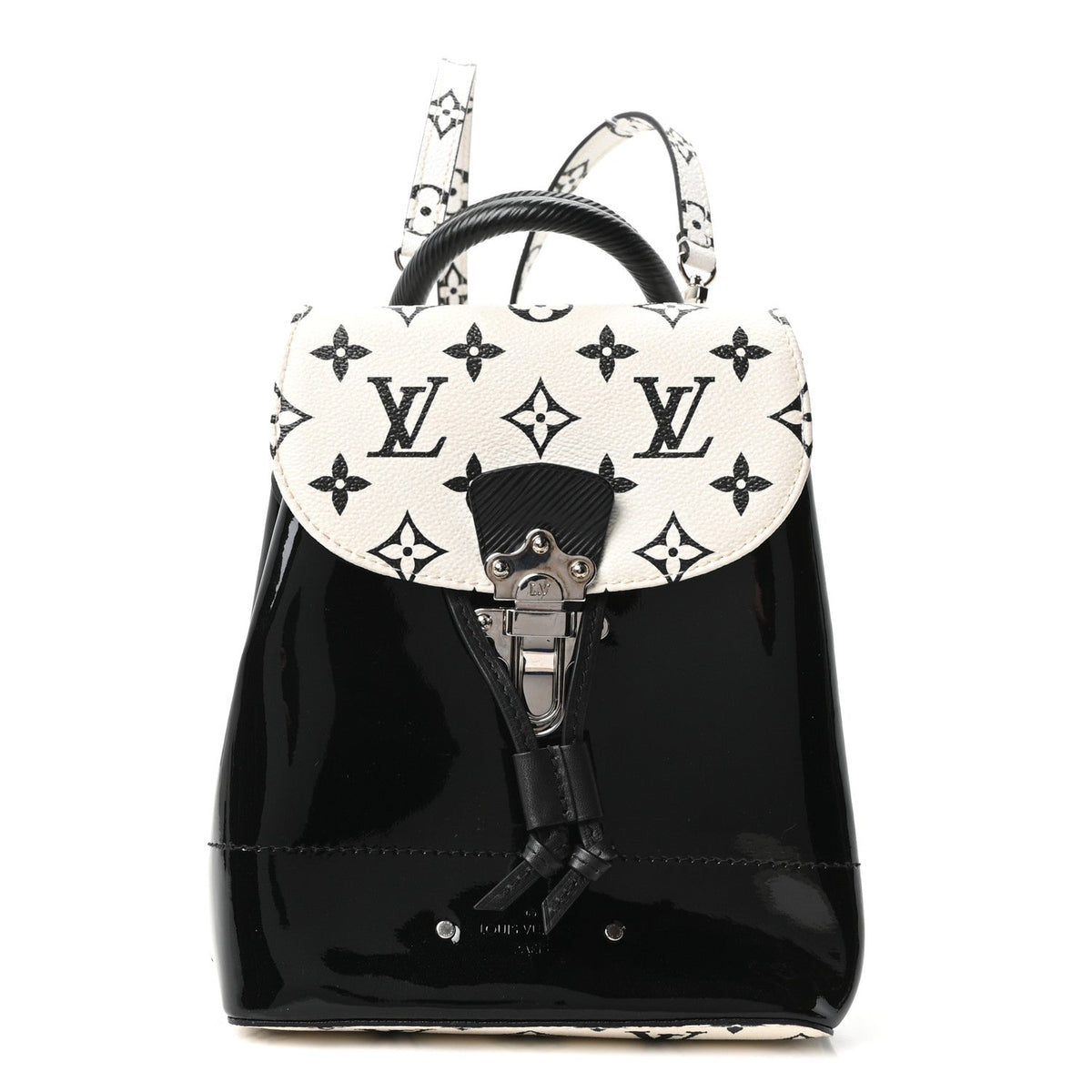 Patent Monogram Hot Springs Backpack Black White