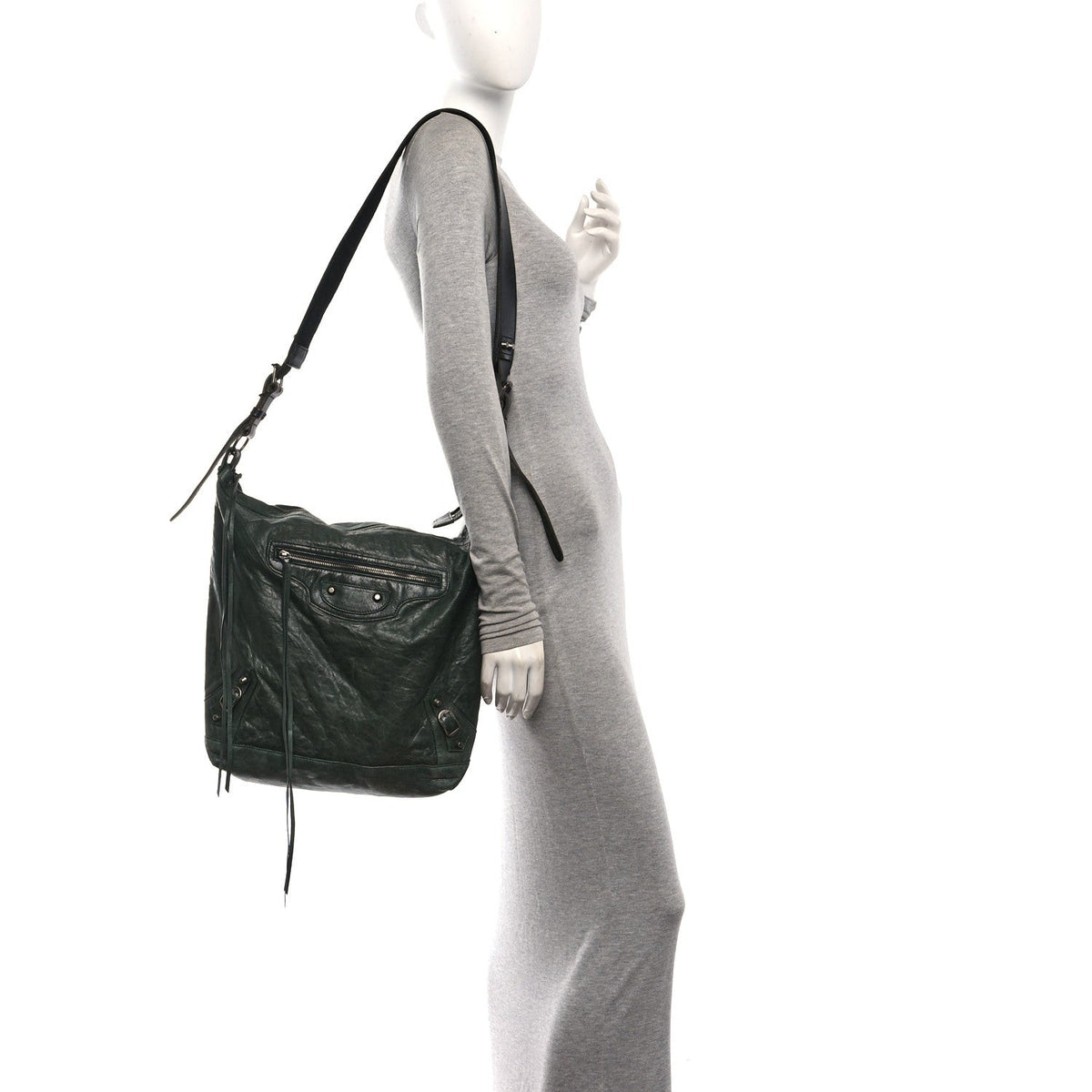 Agneau Classic Hardware Day Hobo Green