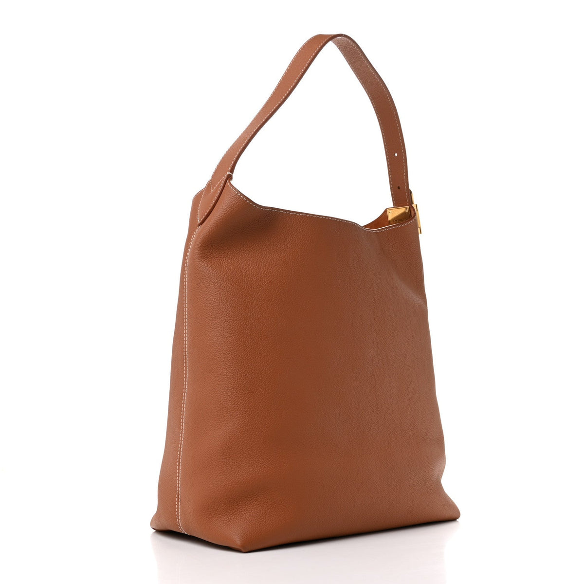 Grained Calfskin Low Key Hobo MM Cognac