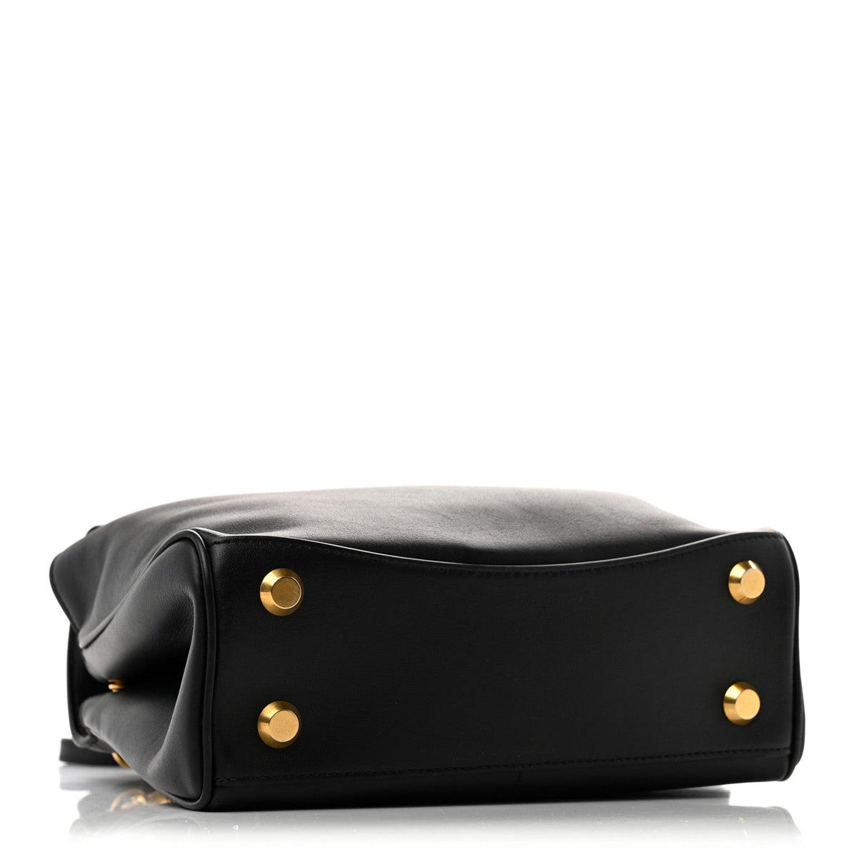 Natural Smooth Calfskin Mini Rodeo Top Handle Handbag Black