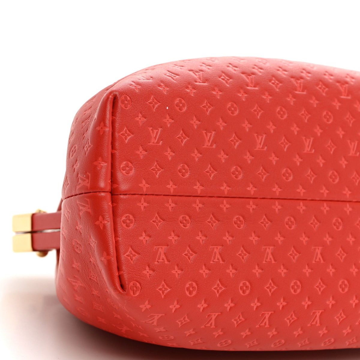 Calfskin Nanogram Embossed Clutch Red