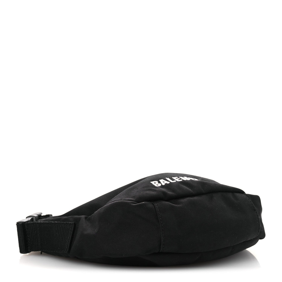 Recycled Sport Nylon Logo Embroidered Wheel Sling Bag Black White