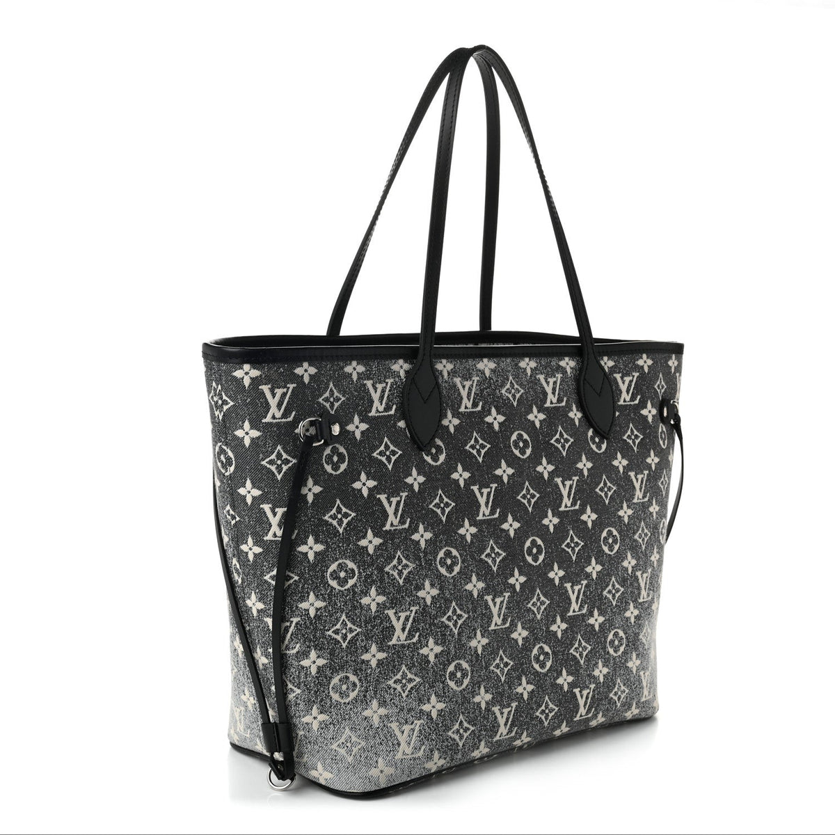 Denim Monogram Jacquard Neverfull MM Grey