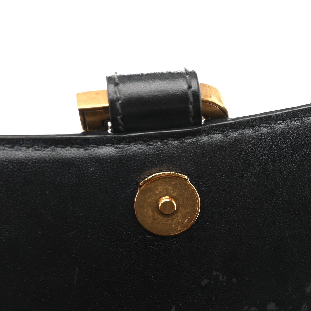 Shiny Box Calfskin Hourglass Top Handle Bag XS Black