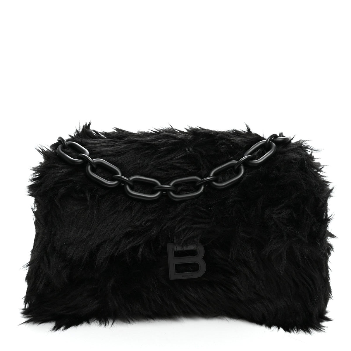 Faux Fur Small Downtown Shoulder Bag Black