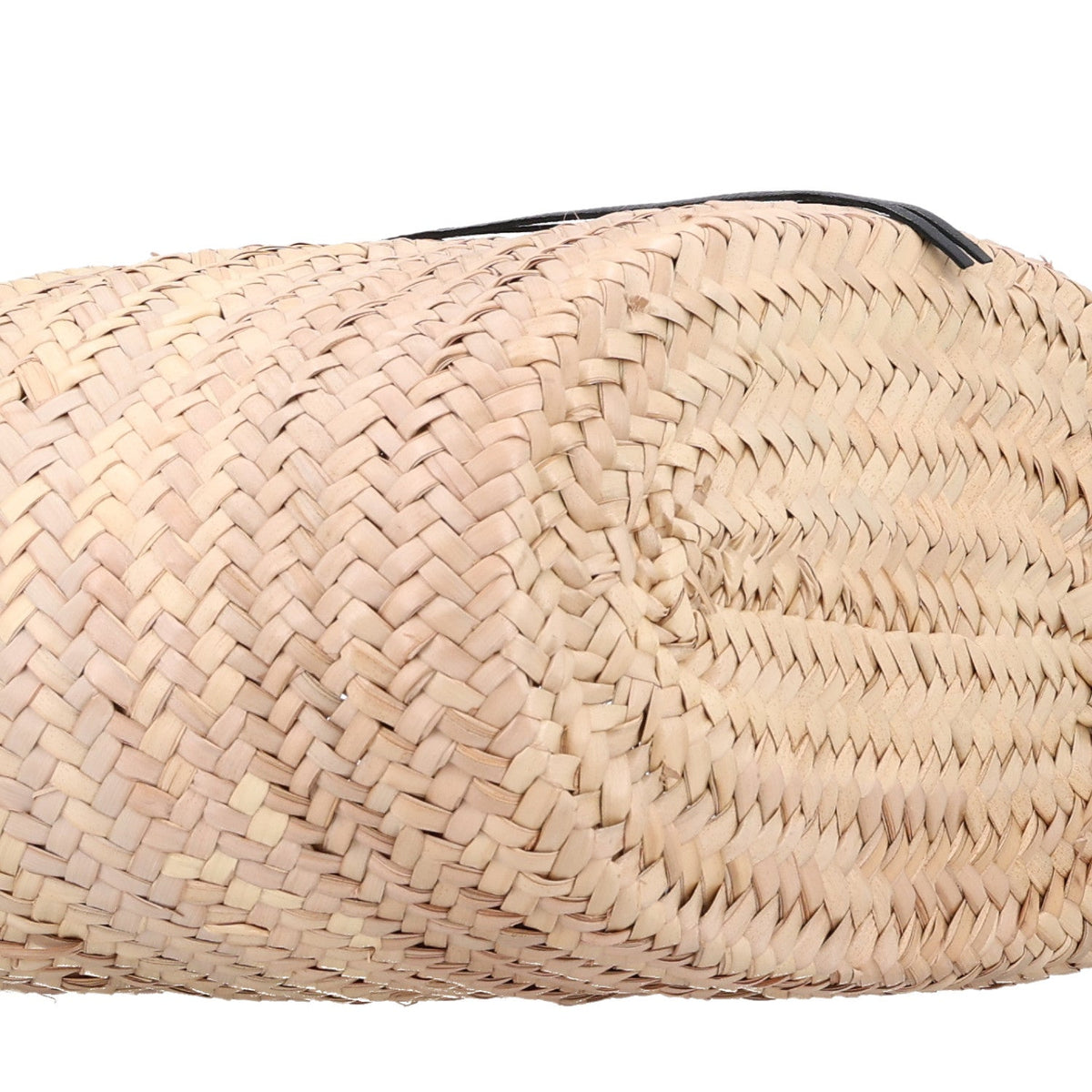 Raffia Woven Medium Le Cagole Tote Bag Black Natural