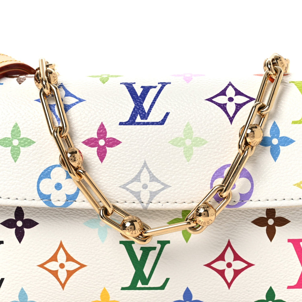 LV X TM Monogram Multicolor Ivy Wallet On Chain White