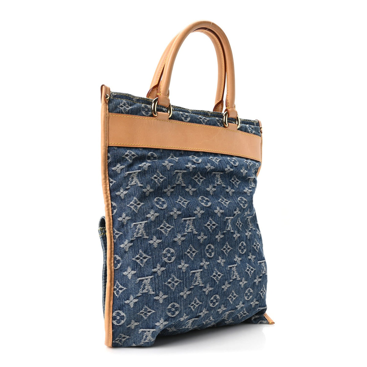 Monogram Denim Sac Plat Blue