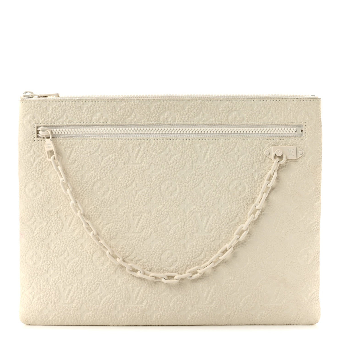 Taurillon Monogram Solar Ray A4 Pouch White