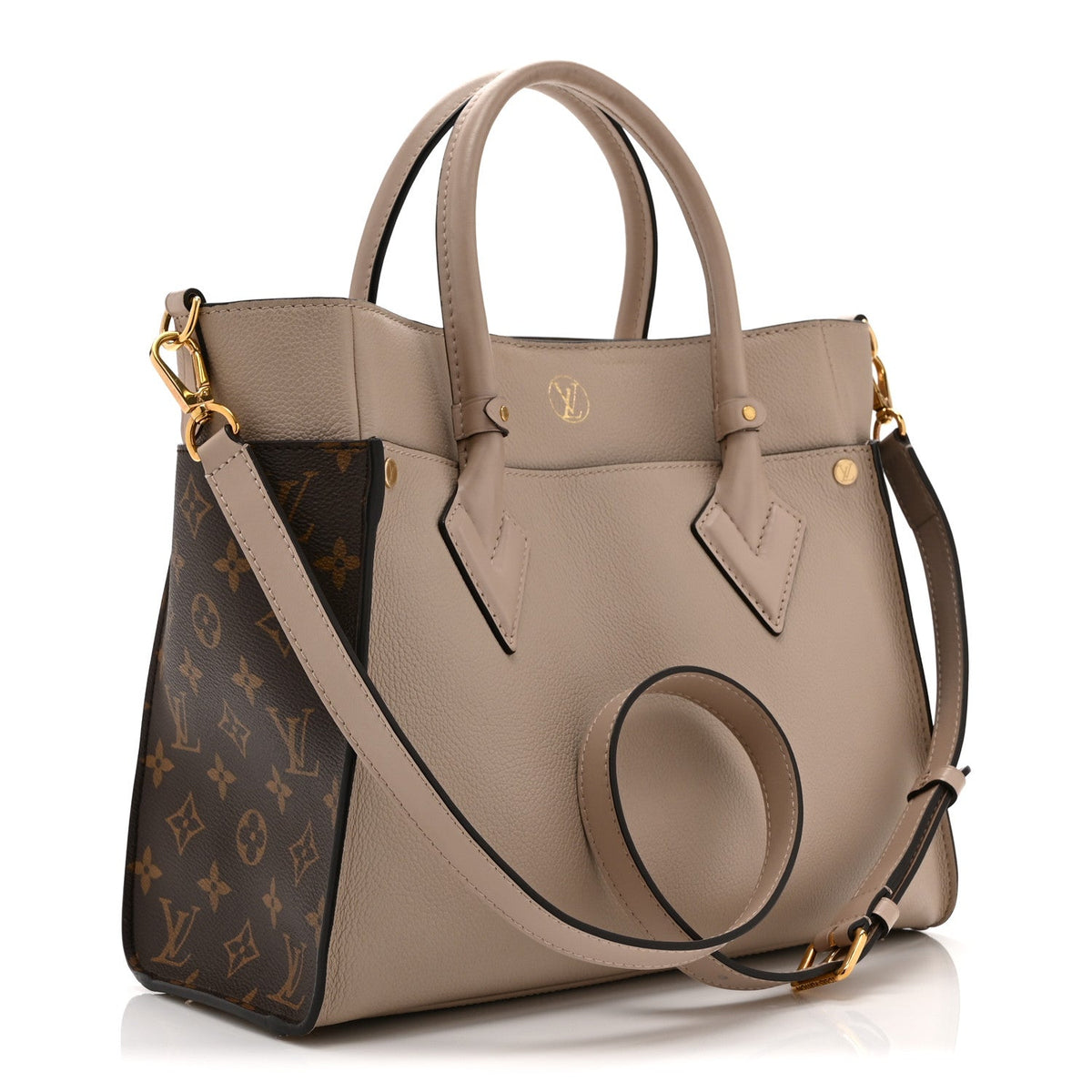 Calfskin Monogram On My Side MM Greige