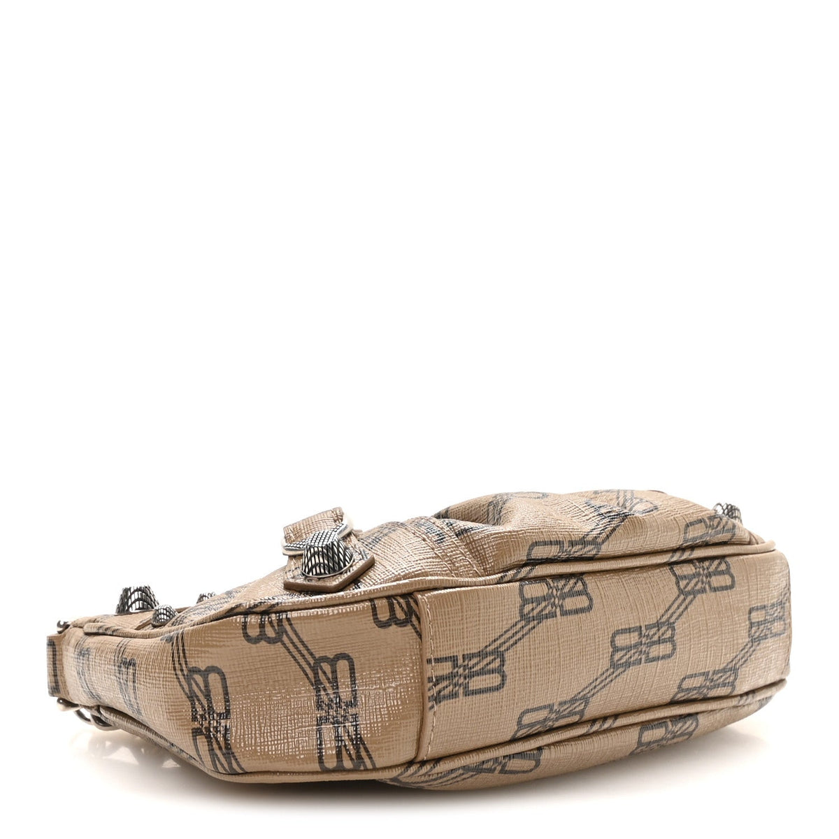 Coated Canvas BB Monogram Le Cagole Mini Purse With Chain Beige Brown