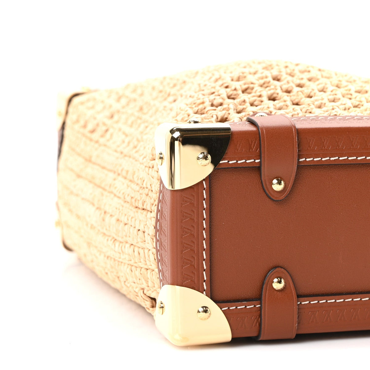 Raffia Side Trunk MM Natural Brown