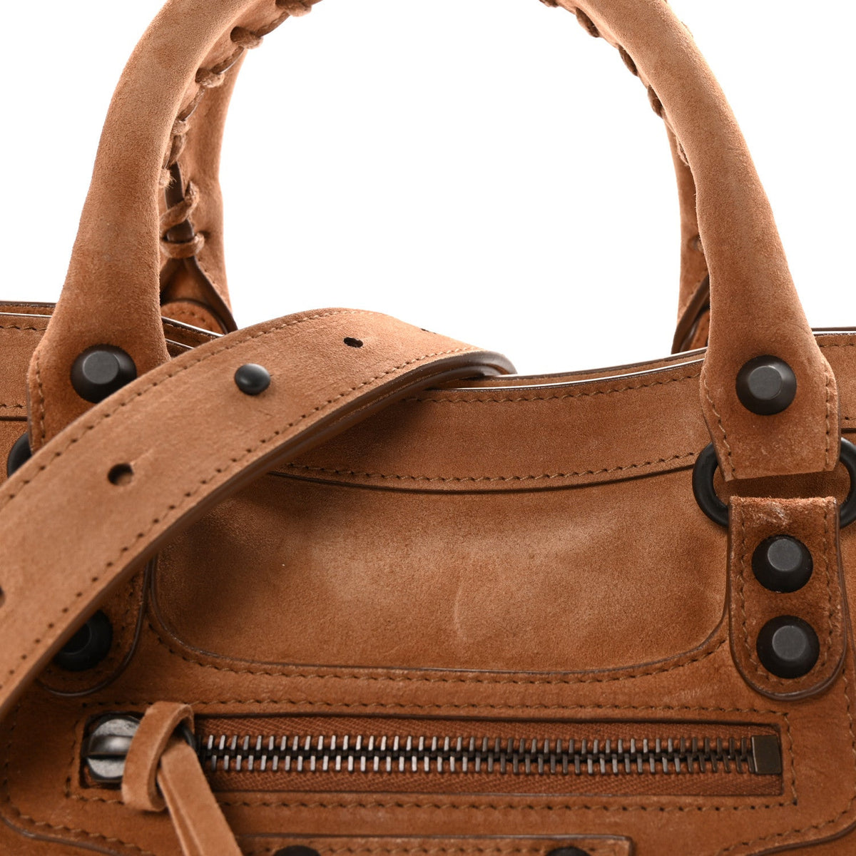 Waxed Suede Calfskin Classic Hardware Small Le City Camel