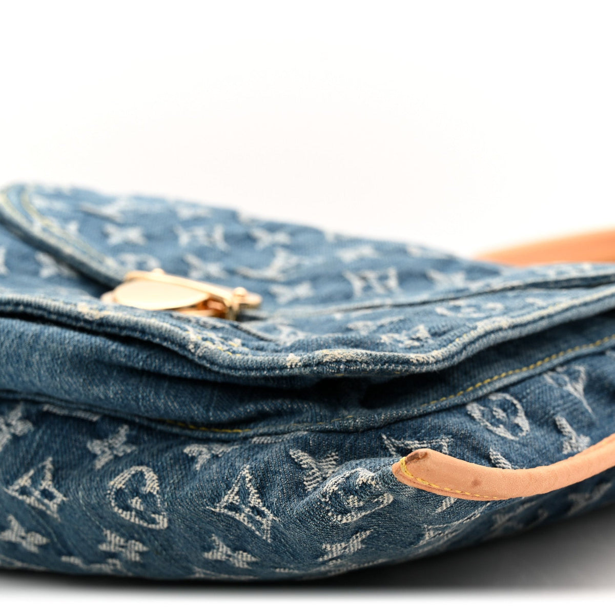 Monogram Denim Sac Plat Blue