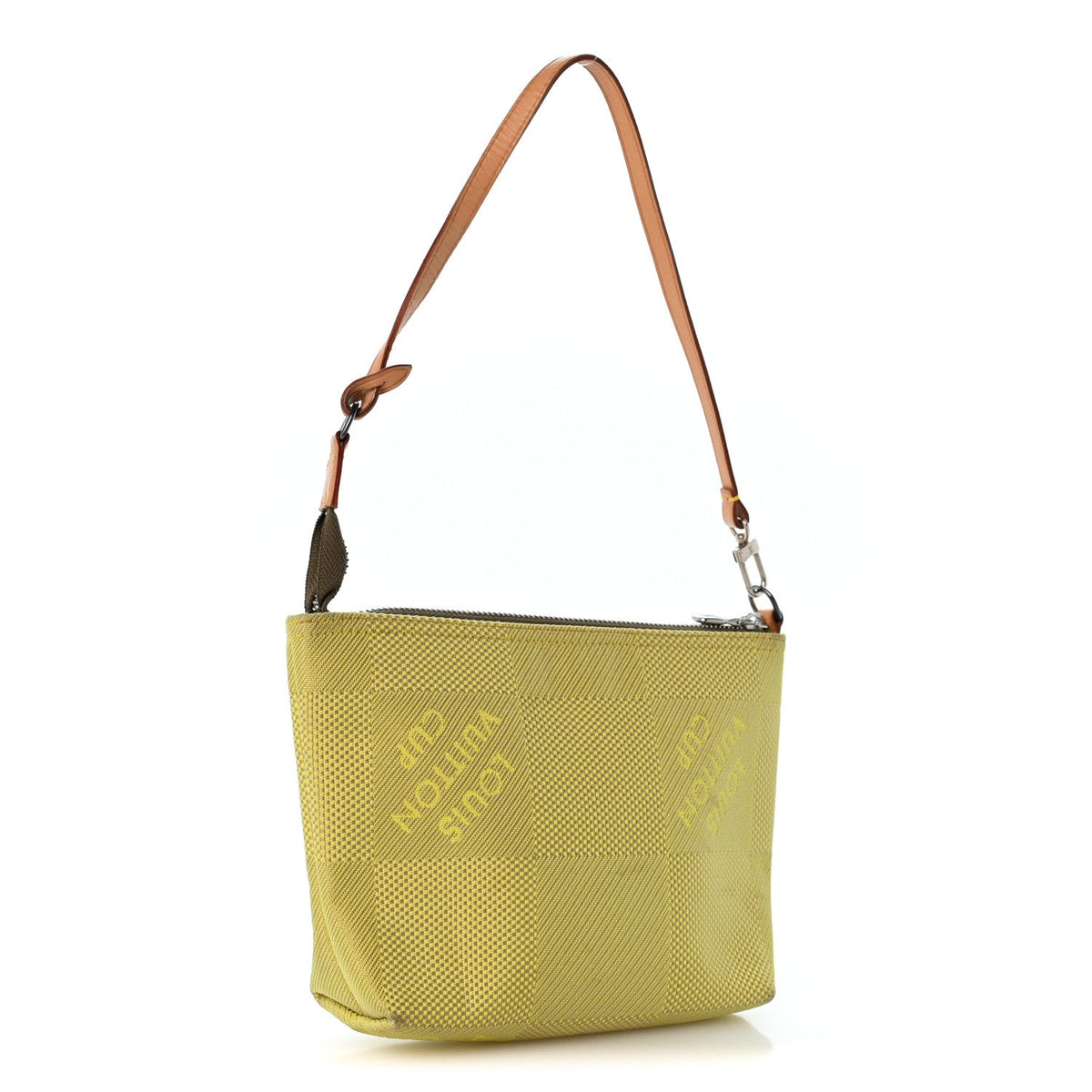 Damier Geant Americas Cup Pochette Accessories Volunteer Bag Yellow