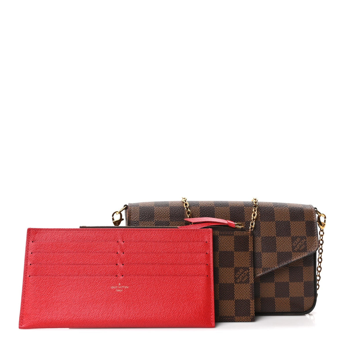 Damier Ebene Pochette Felicie Chain Wallet