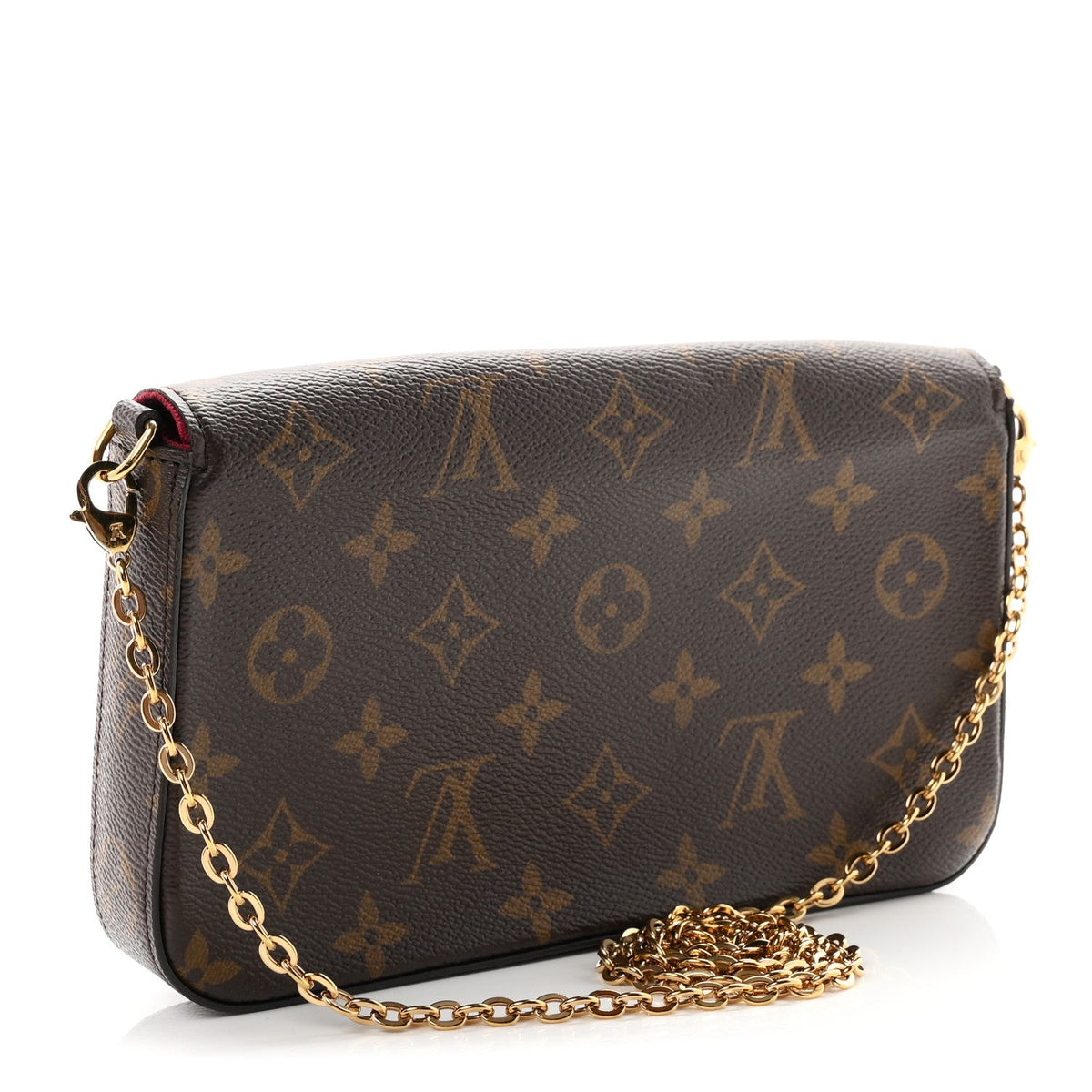 Monogram Pochette Felicie Chain Wallet Fuchsia