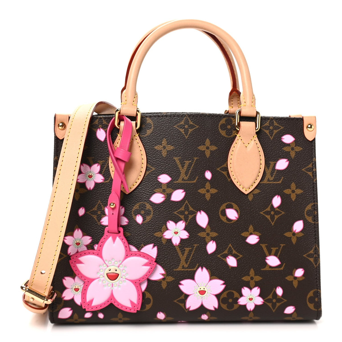 LV X TM Monogram Cherry Blossom Onthego PM Sakura Brown