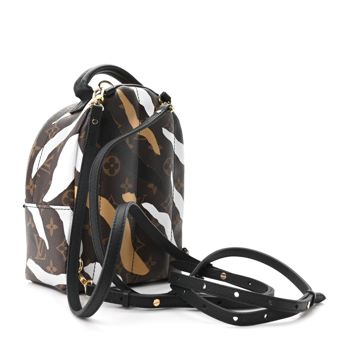 X LOL Monogram Palm Springs Backpack Mini Gold Silver