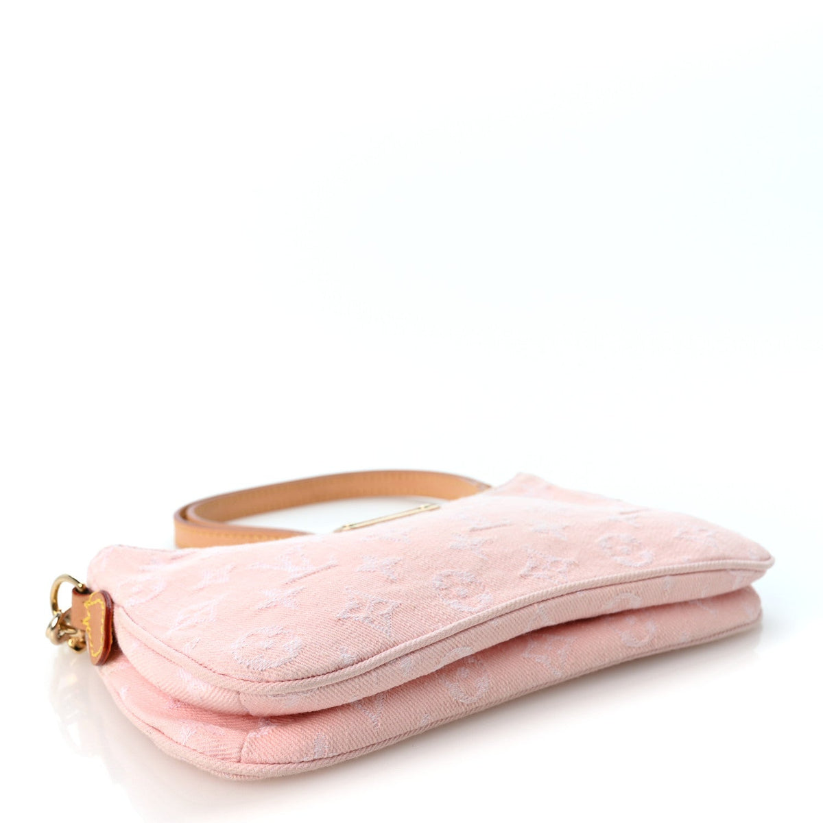 Monogram Denim Liv Pochette Washed Pink