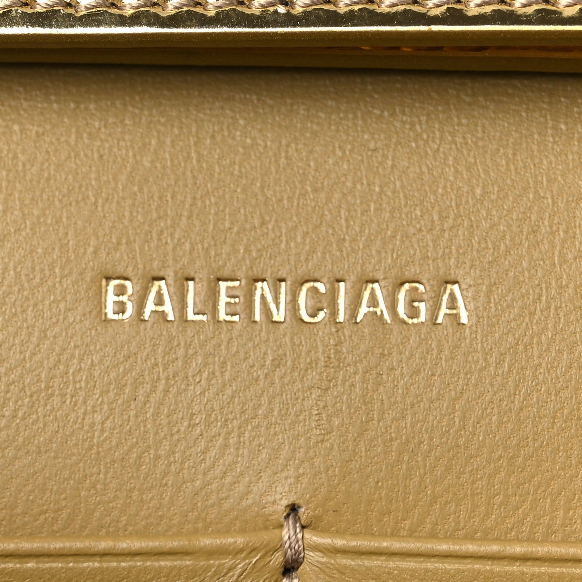 Mirror Calfskin Hourglass Chain Bag Gold