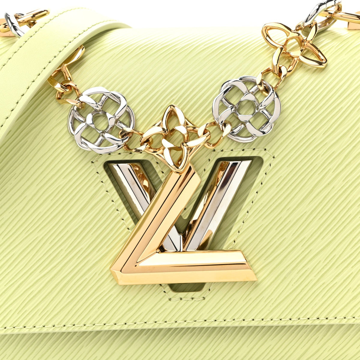 Epi Twist Flowers Chain Shoulder Bag Mini Light Green