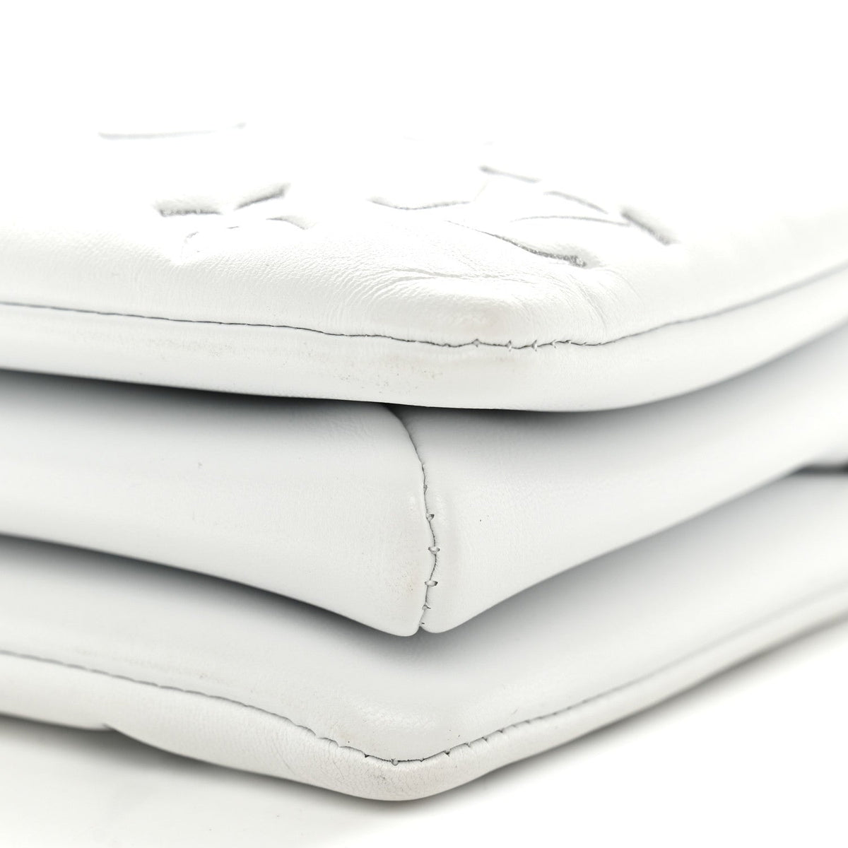 Lambskin Embossed Monogram Coussin BB  White Silver