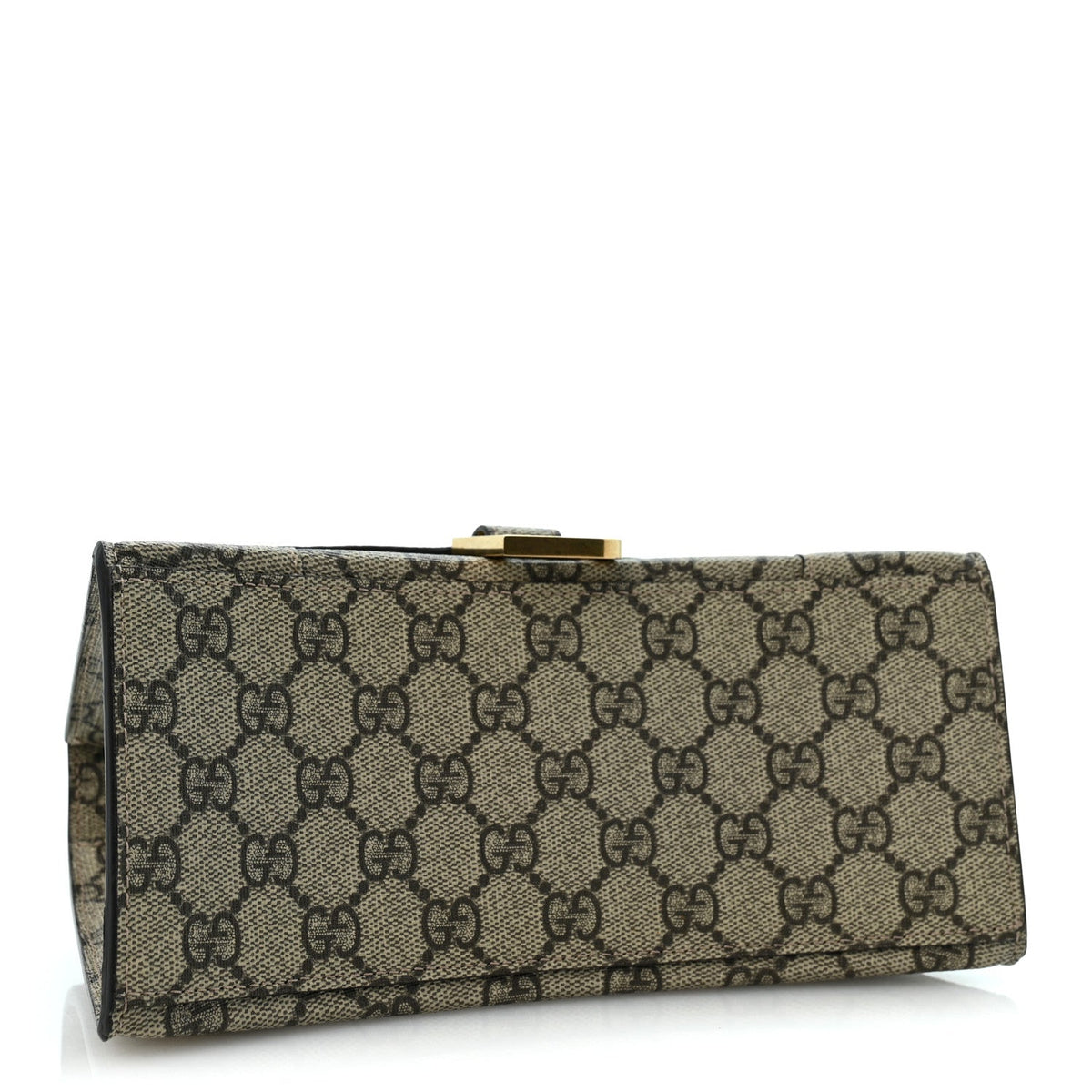 X GUCCI GG Supreme Monogram Small Hourglass Top Handle Bag Beige Ebony