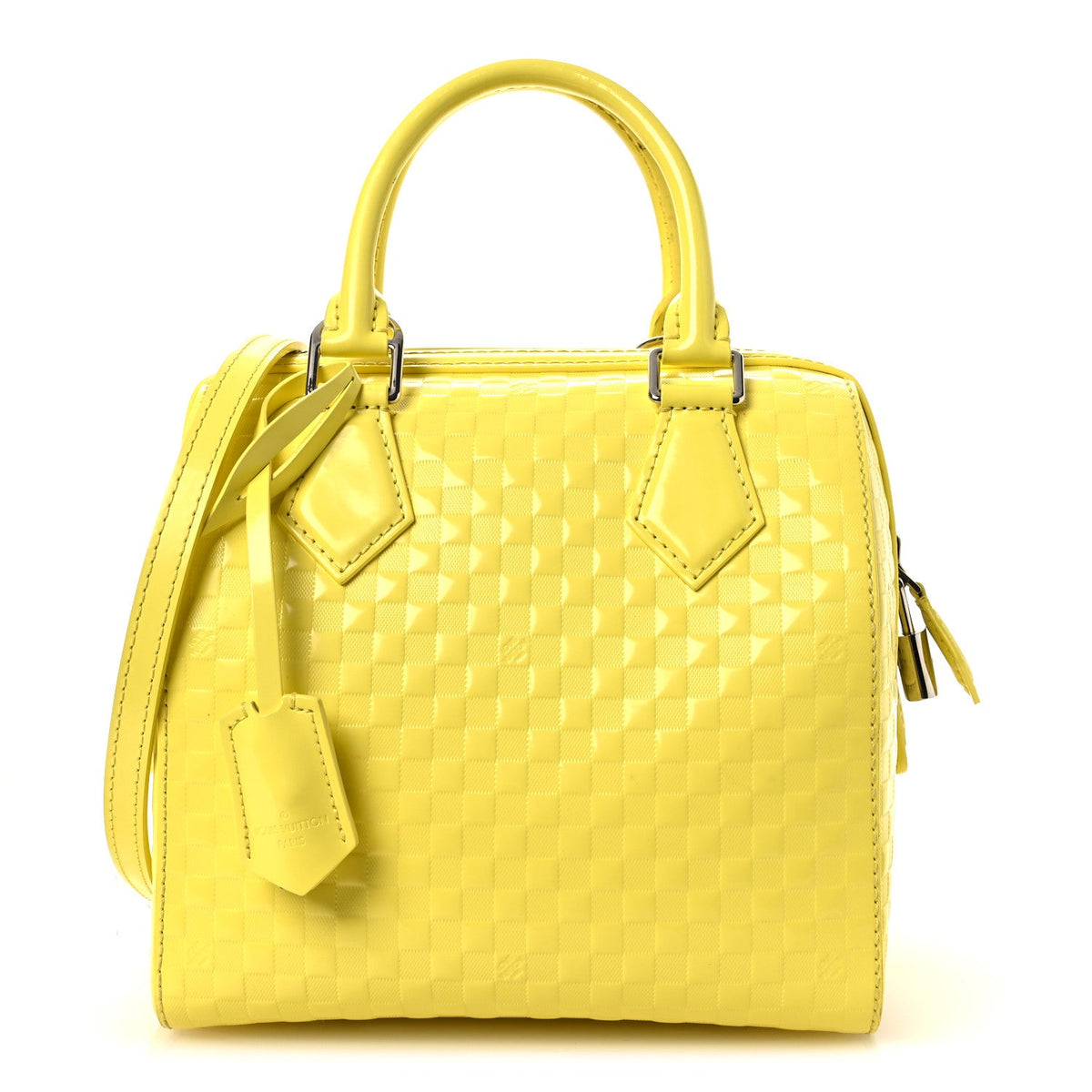 Damier Facette Speedy Cube PM Yellow