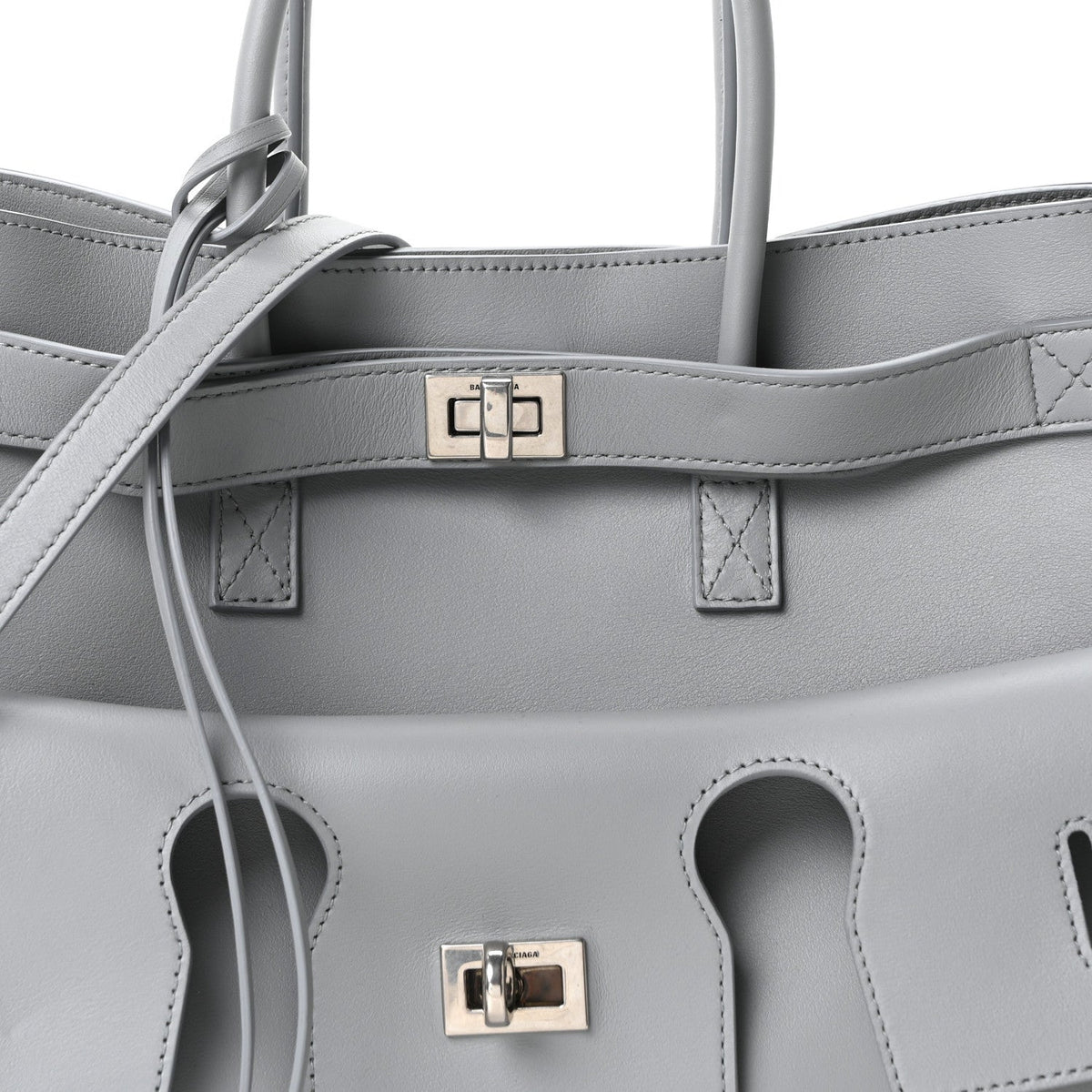 Smooth Calfskin Small Bel Air Carry All Bag Cloud Grey