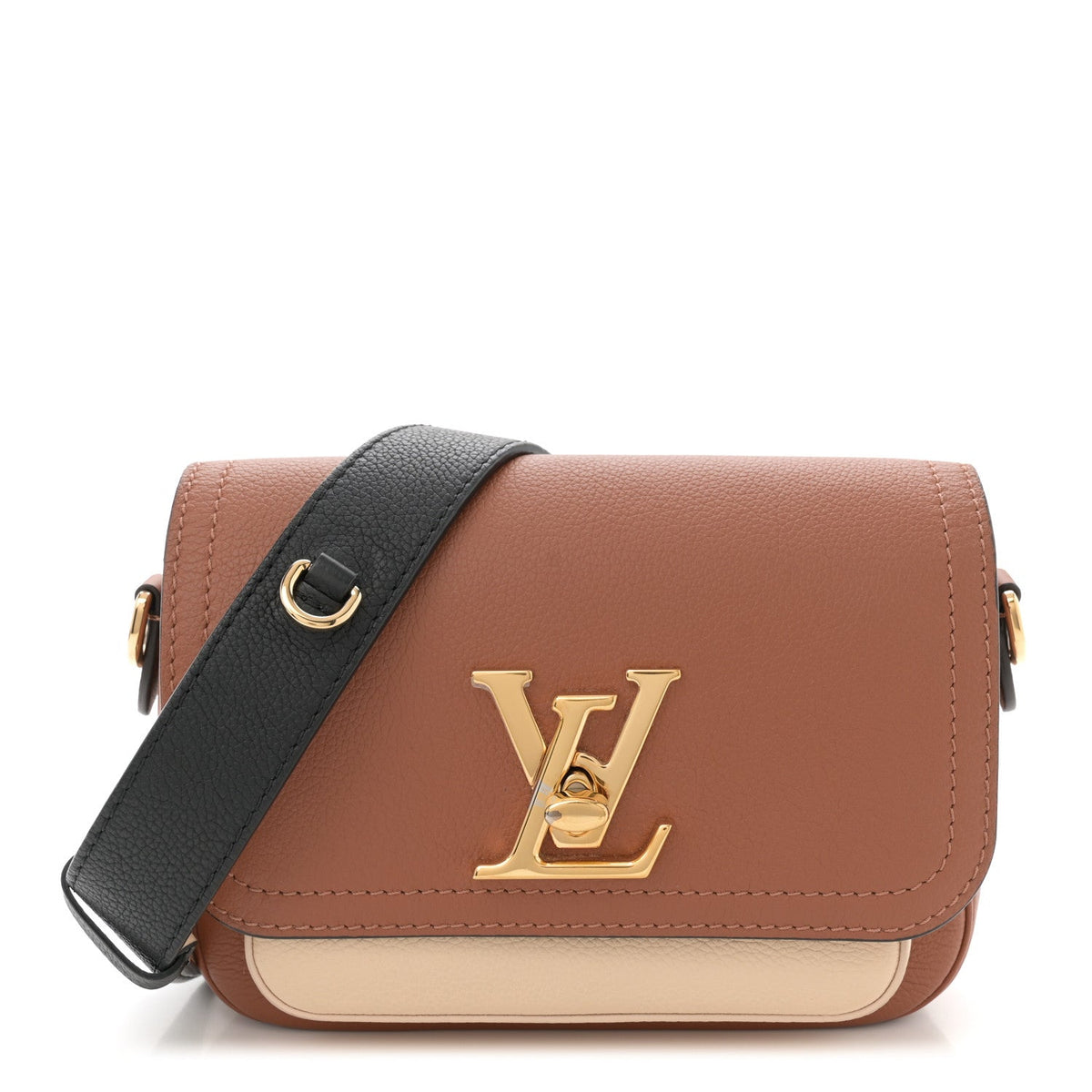 Grained Calfskin Lockme Tender Chataigne Brown