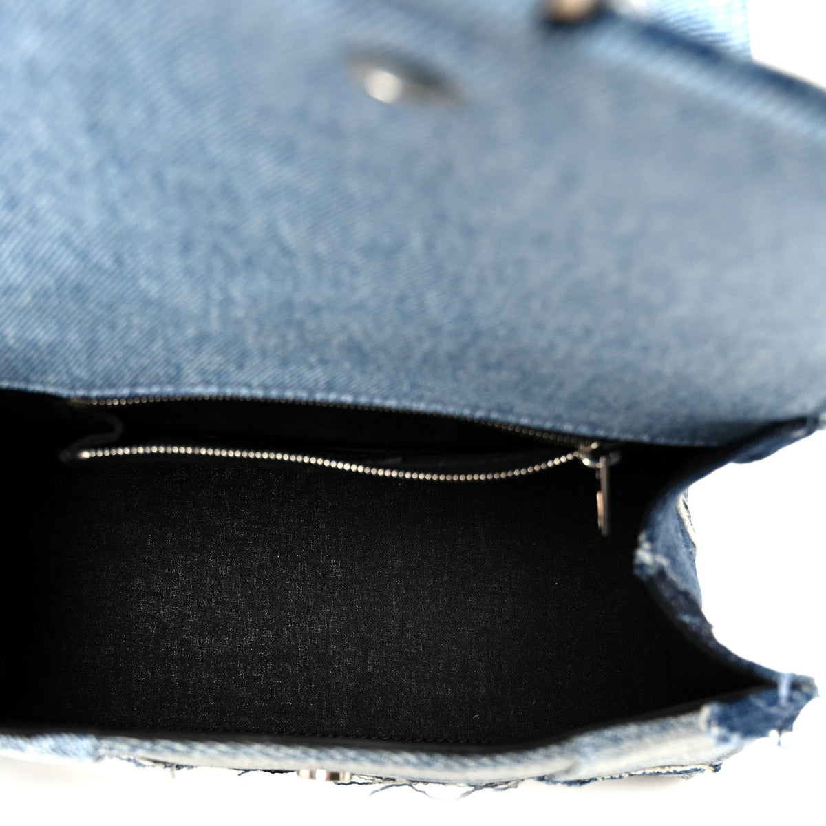Denim Patchwork Small Hourglass Top Handle Bag Washed Blue