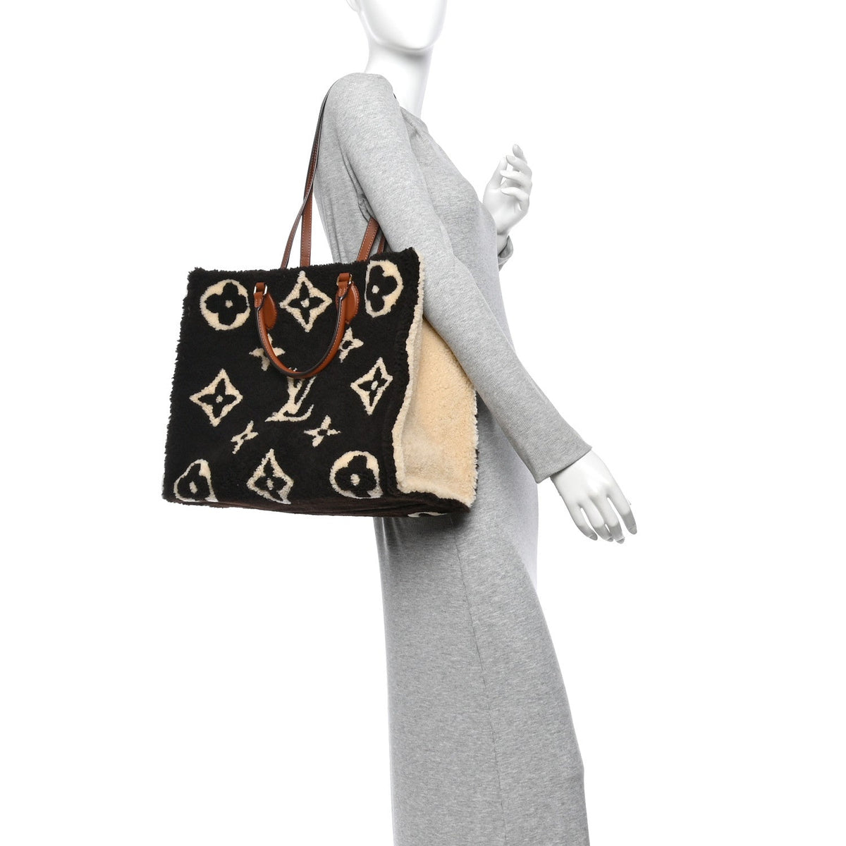 Shearling Monogram Giant Teddy Onthego GM Marron