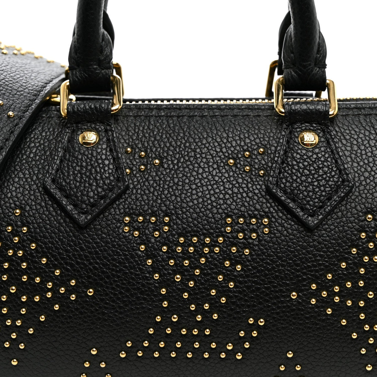 Grained Calfskin Studded Monogram Giant Nano Speedy Black