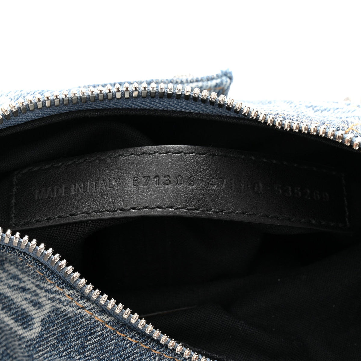 Bleached Denim BB Monogram Le Cagole Shoulder Bag XS Blue