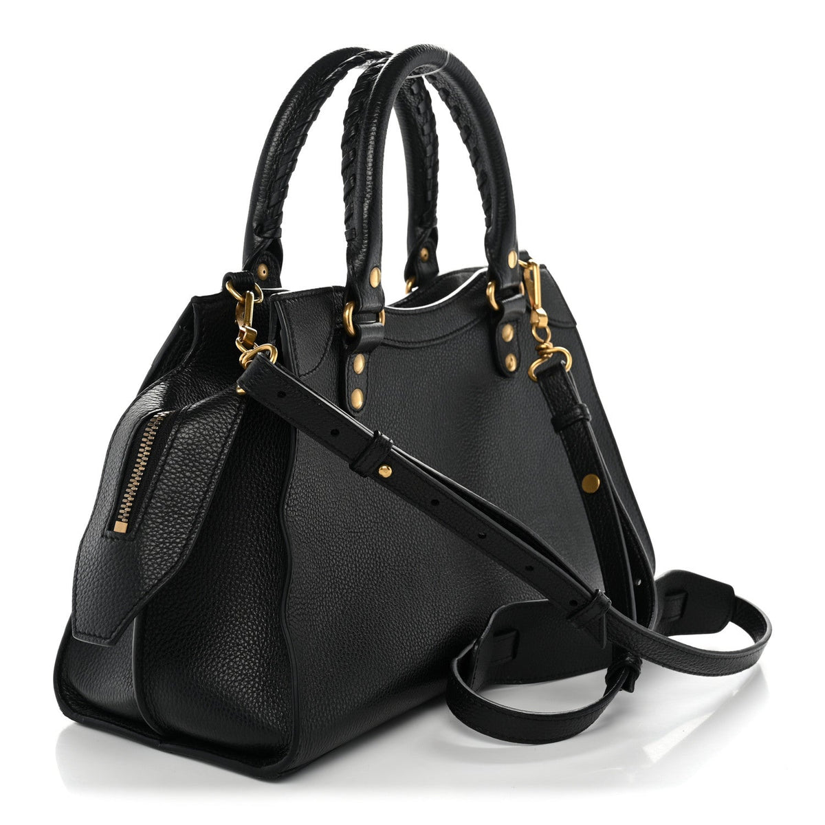 Grained Calfskin Neo Classic Gold Hardware S City Black