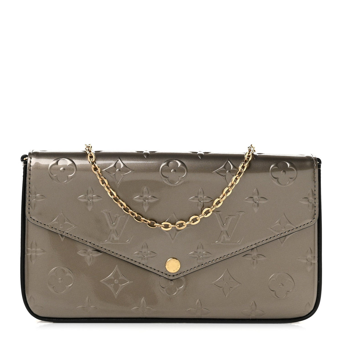 Vernis Felicie Pochette Chain Wallet Champagne Metallise