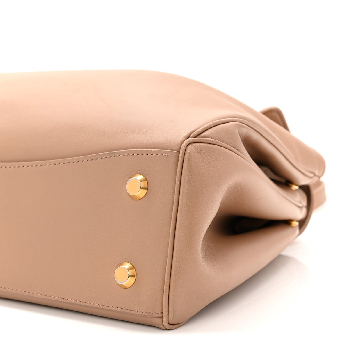 Smooth Calfskin Medium Rodeo Top Handle Handbag Latte