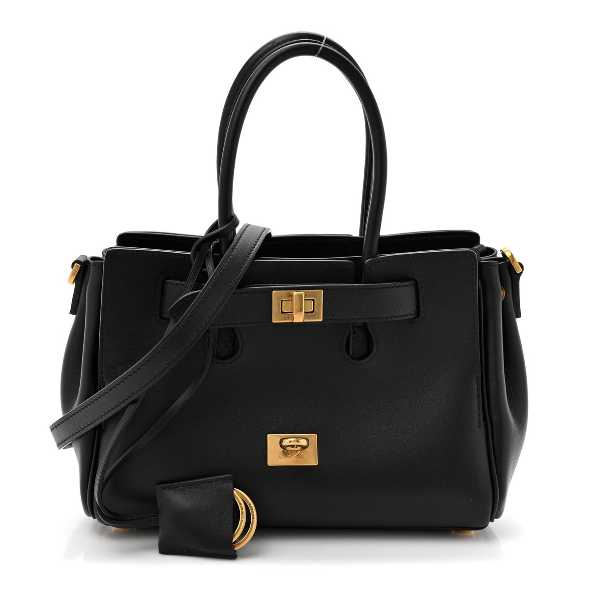 Smooth Calfskin Mini Bel Air Carry All Bag Black