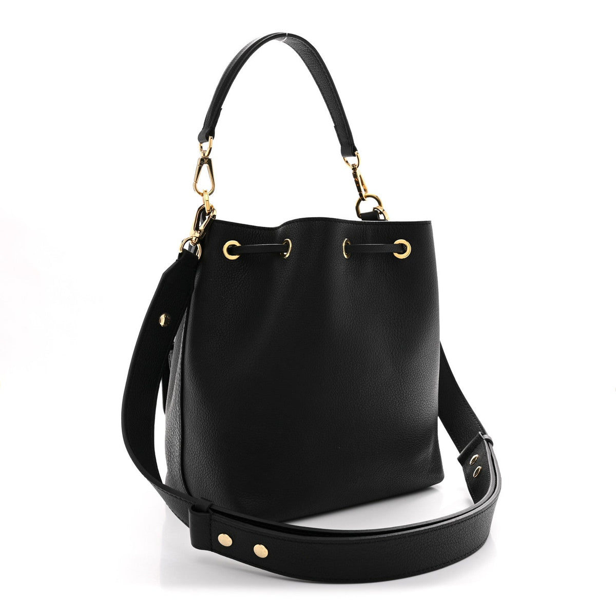 Calfskin Lockme Bucket MM Black