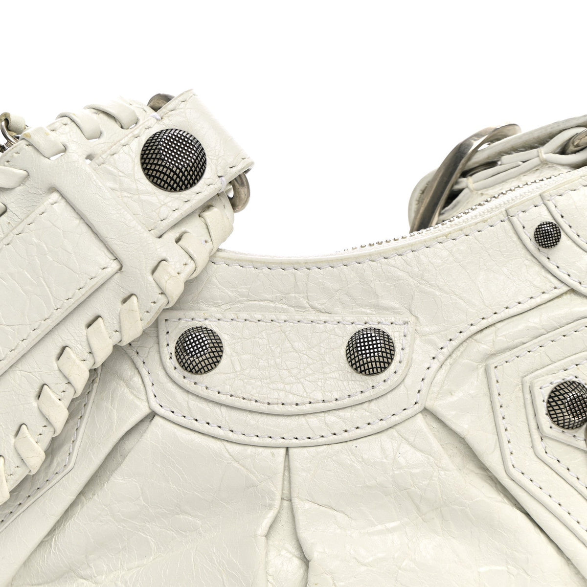 Agneau Arena Le Cagole Shoulder Bag XS Optic White