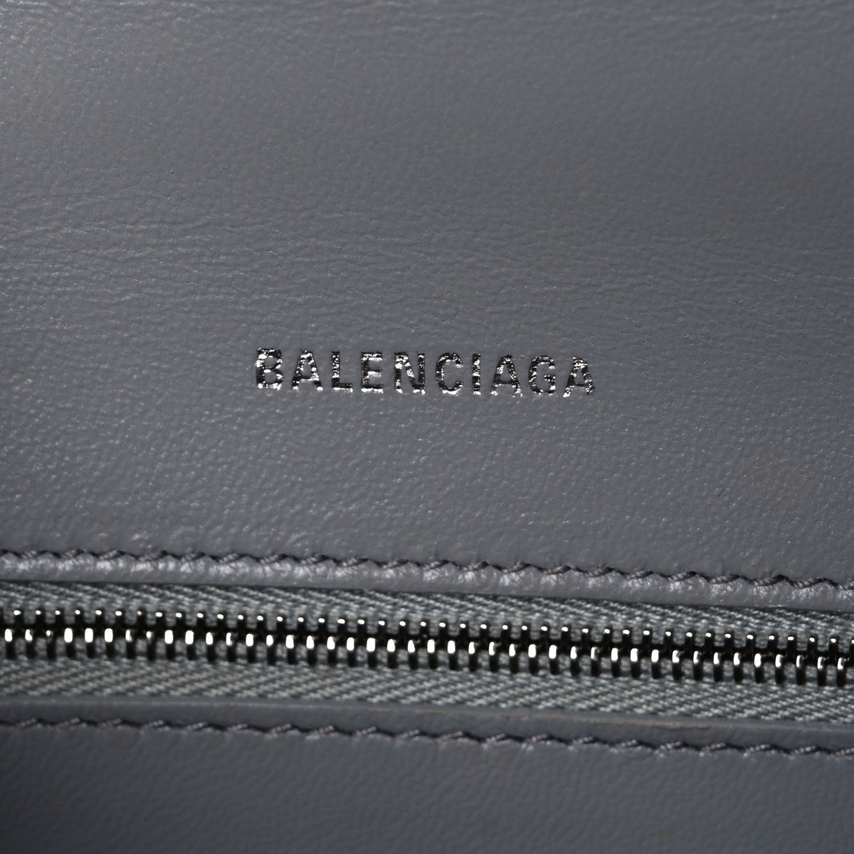 Shiny Calfskin Crocodile Embossed Small Hourglass Top Handle Bag Balenciaga Grey Balenciaga Grey