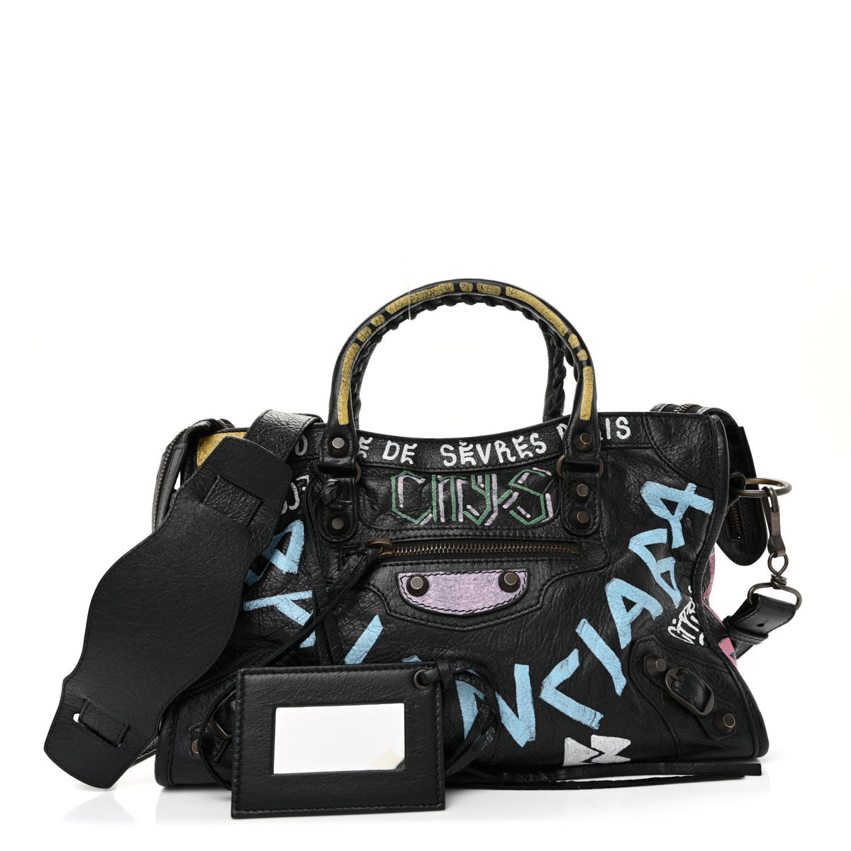 Agneau Graffiti All Over Classic Hardware S City Black Multicolor