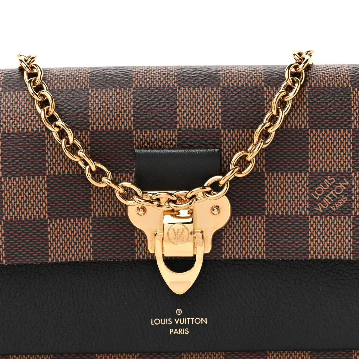Damier Ebene Vavin Chain Wallet Black