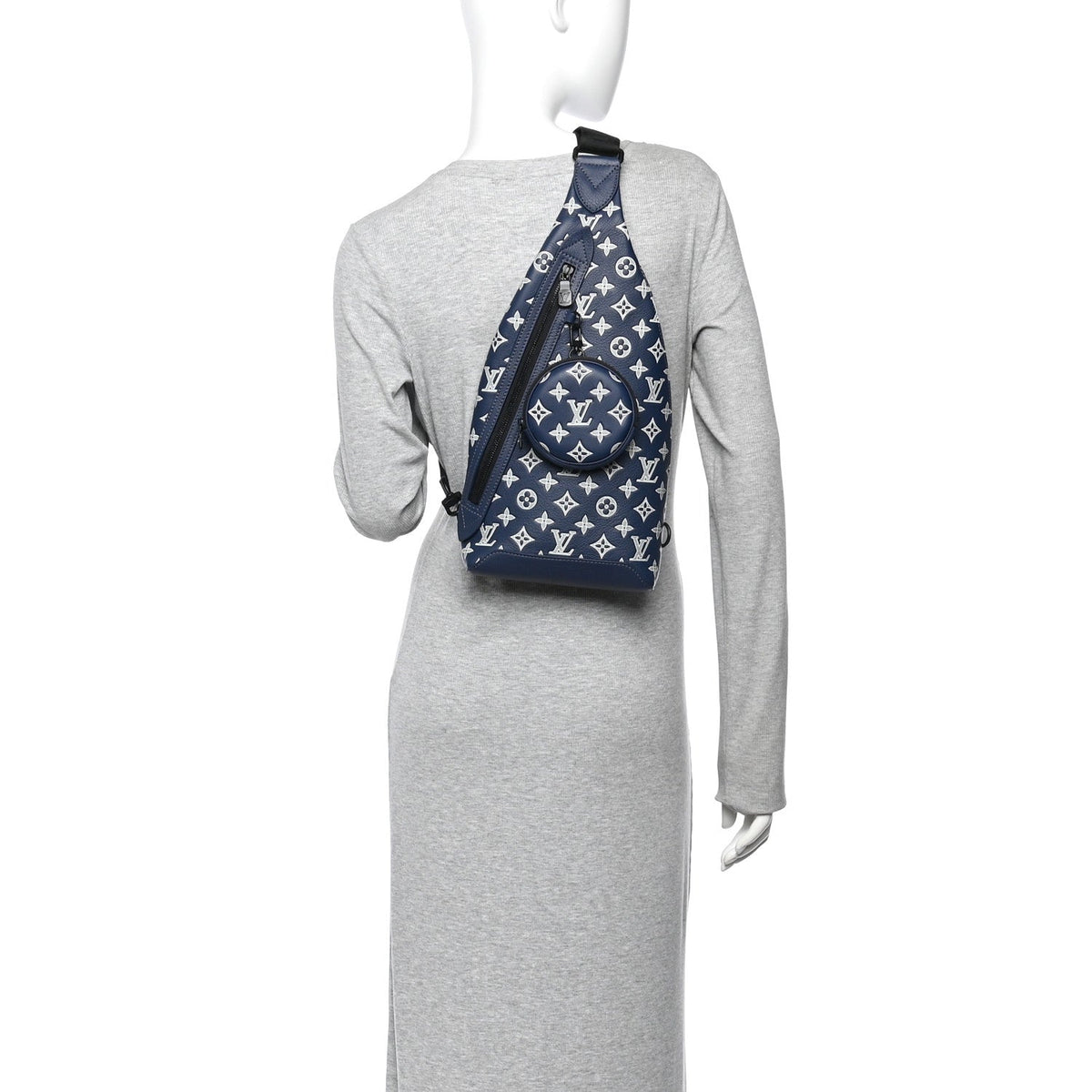 Monogram Shadow Duo Slingbag Navy River Blue